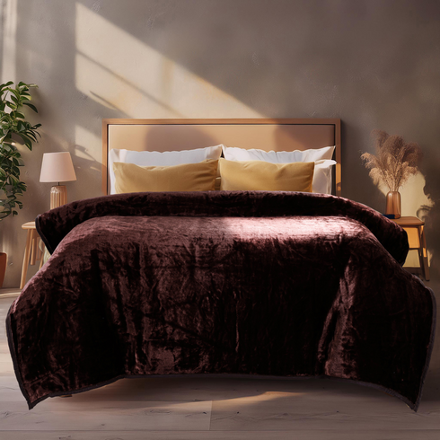Chocolate Shade - Premium Double Bed All Season Blanket