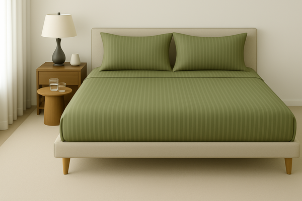 Pistachio Green - Cotton Feel Fitted Bedsheet Set