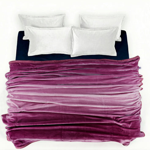 Ombre Heavy Winter Season Double Bed Reversible Blanket - Mulberry