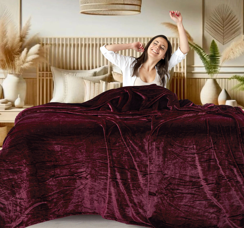Velvet Wine Super Soft All Season Premium AC Blanket