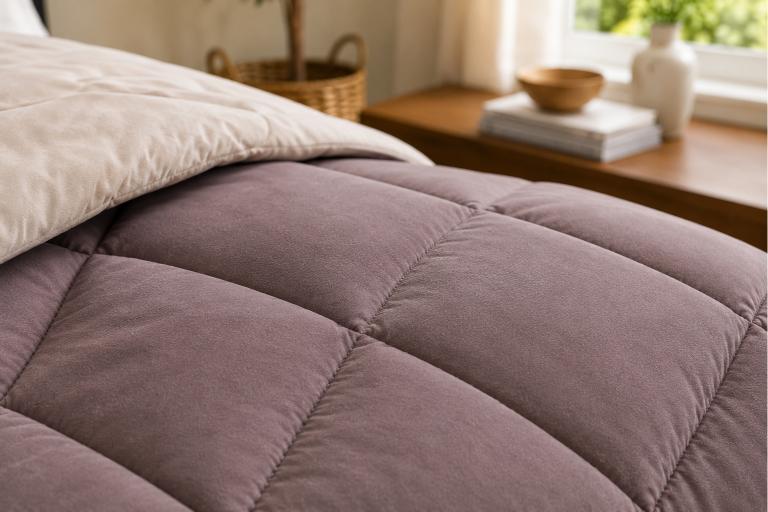 Premium Double Bed Reversible Light Weight Comforter - Mud Brown