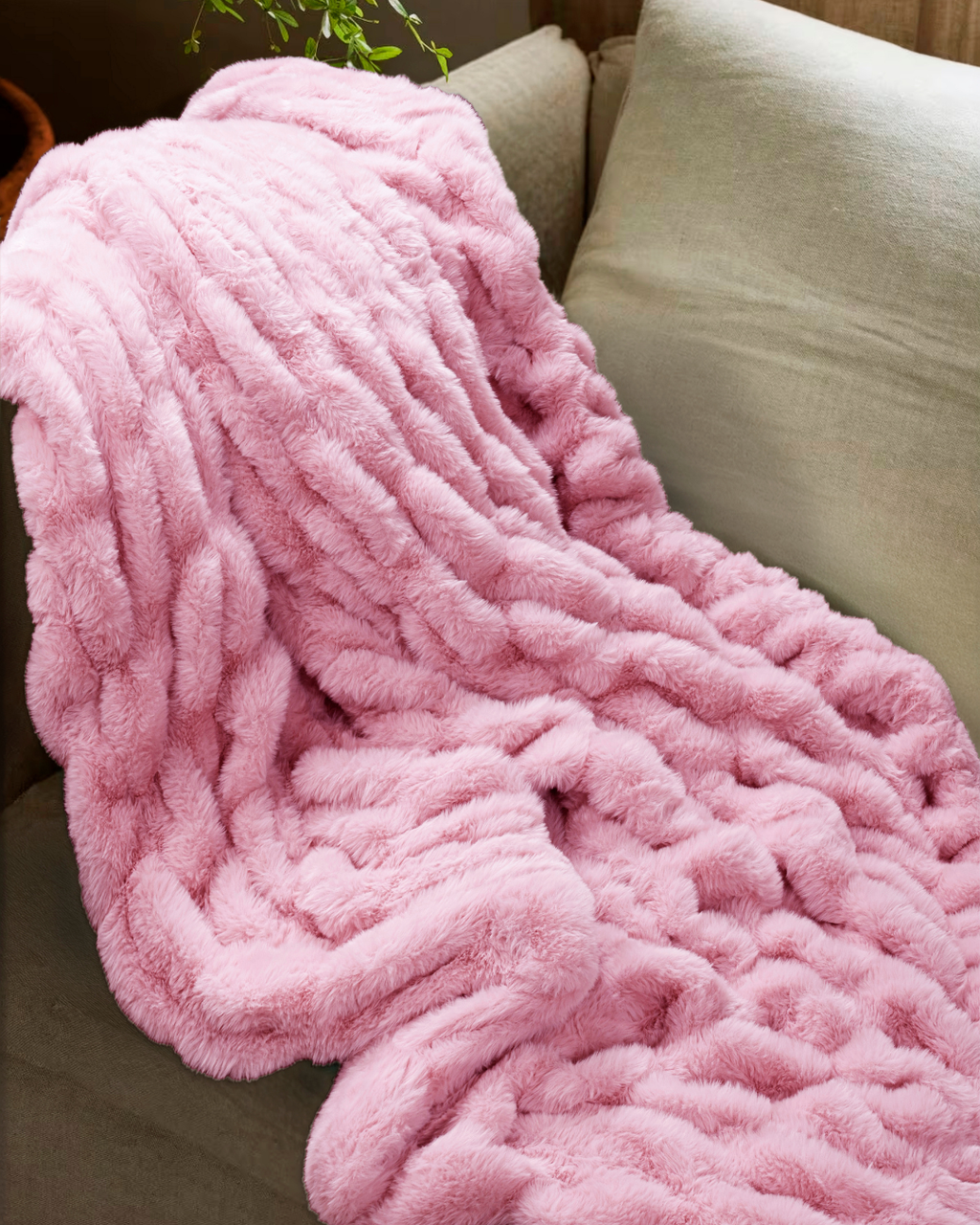Rabbit Faux Fur Blanket – Limited American Edition - Taffy