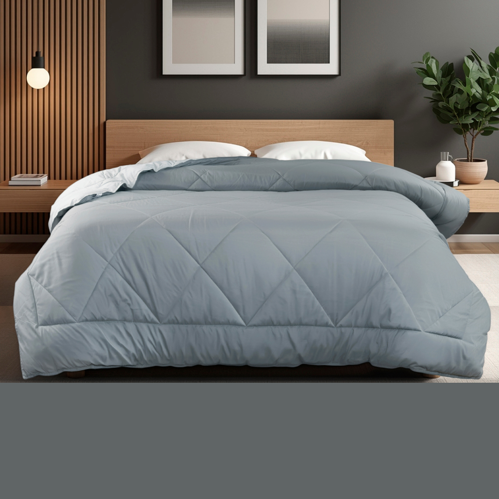 Premium Double Bed Reversible Comforter - Ash Grey