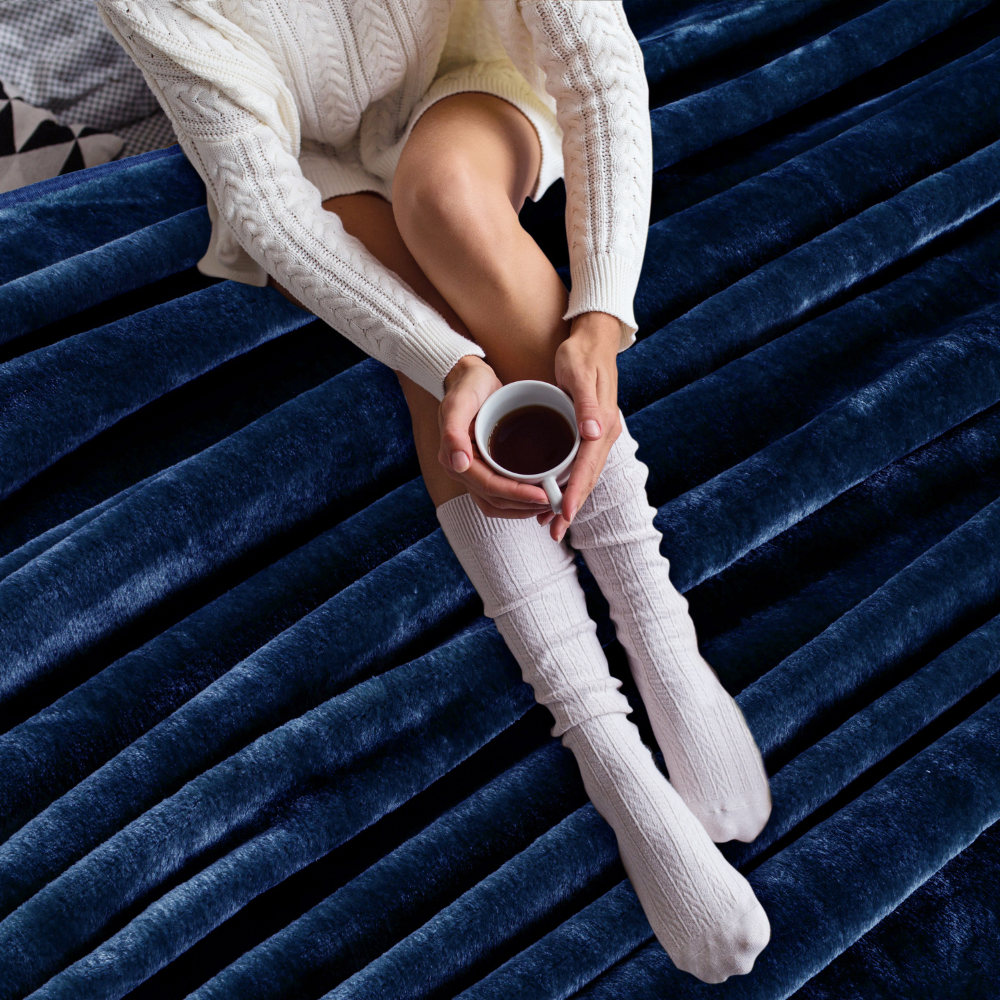 Navy Blue - Premium Double Bed All Season Blanket