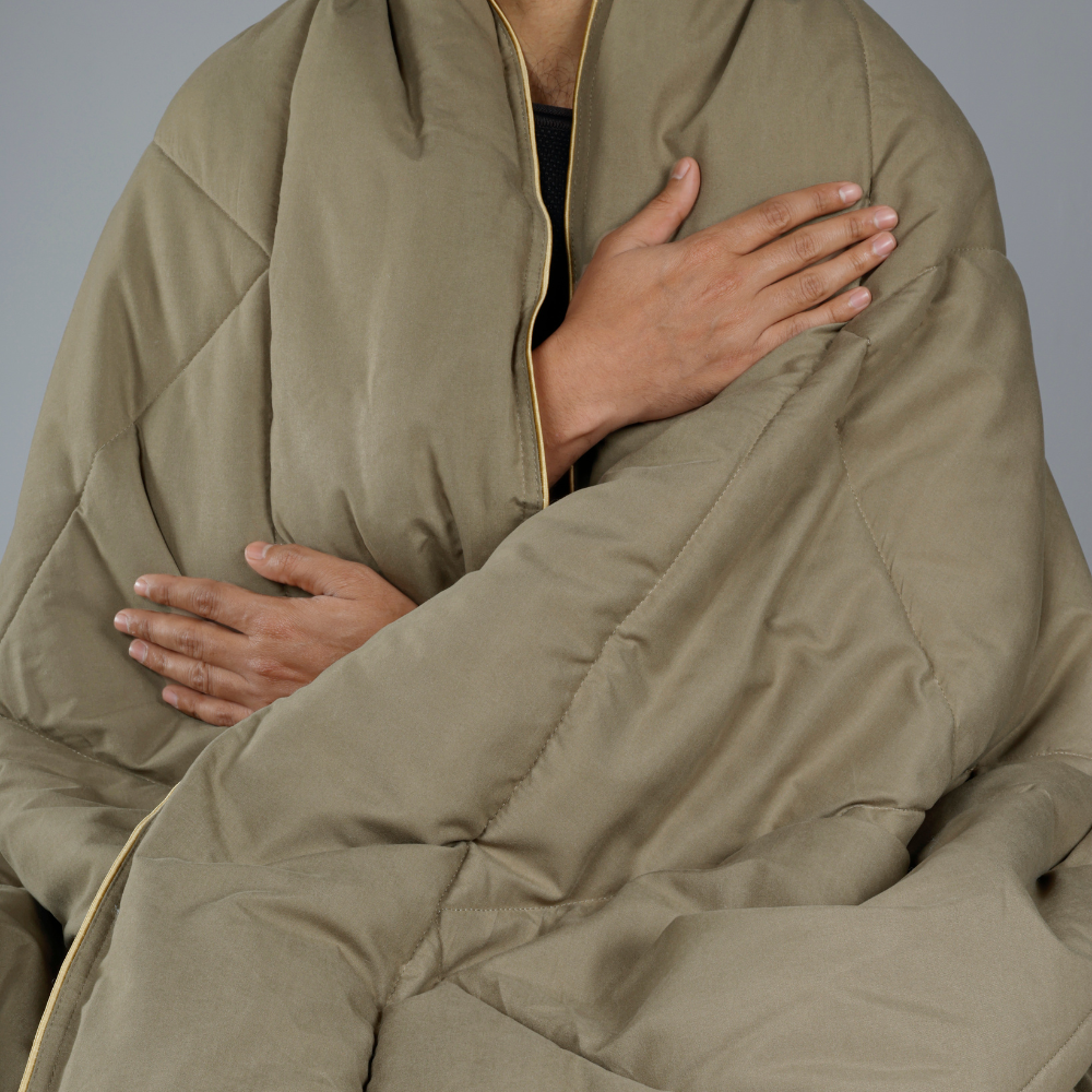 Premium Double Bed Reversible Comforter - Olive Green