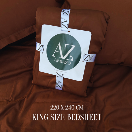 Chocolate Brown Flat Premium Cotton  Bedsheet Set