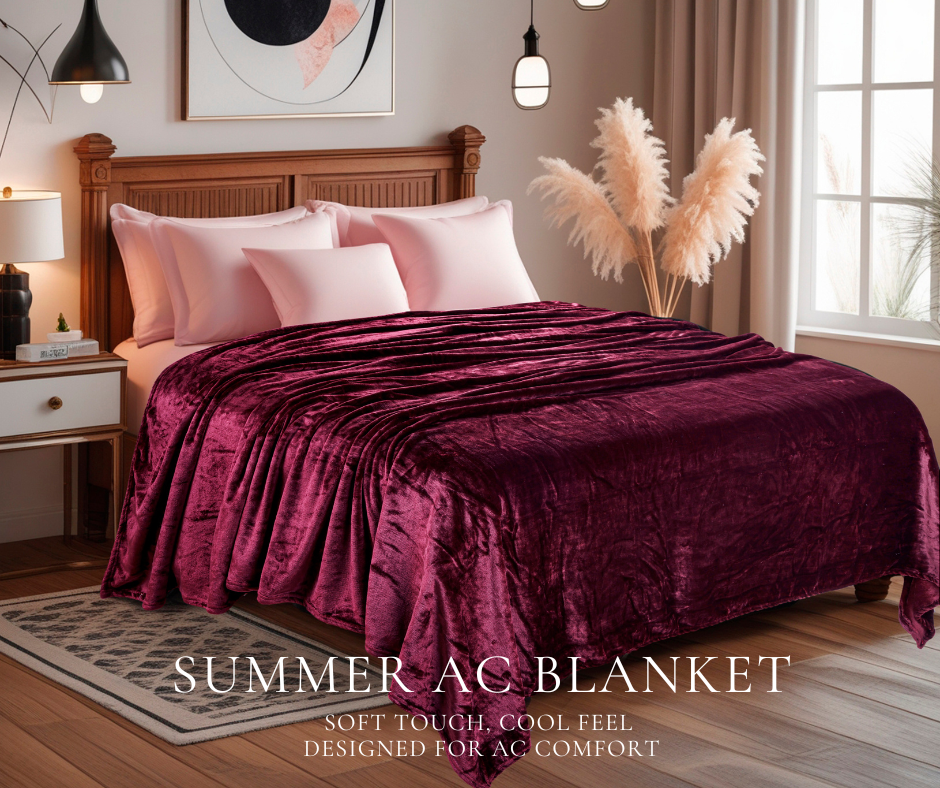 Velvet Wine Super Soft All Season Premium AC Blanket