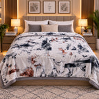 Laguna Printed Double Bed Double Layer 4.5kg Blanket - Silver