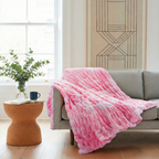 Rabbit Faux Fur Blanket – Limited American Edition - Flamingo