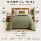 Premium Double Bed Reversible Light Weight Comforter - Olive Green