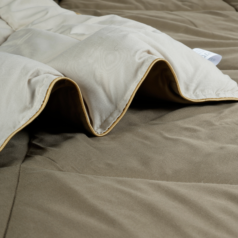 Premium Double Bed Reversible Comforter - Olive Green