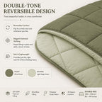 Premium Double Bed Reversible Light Weight Comforter - Olive Green