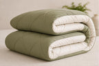 Premium Double Bed Reversible Light Weight Comforter - Olive Green