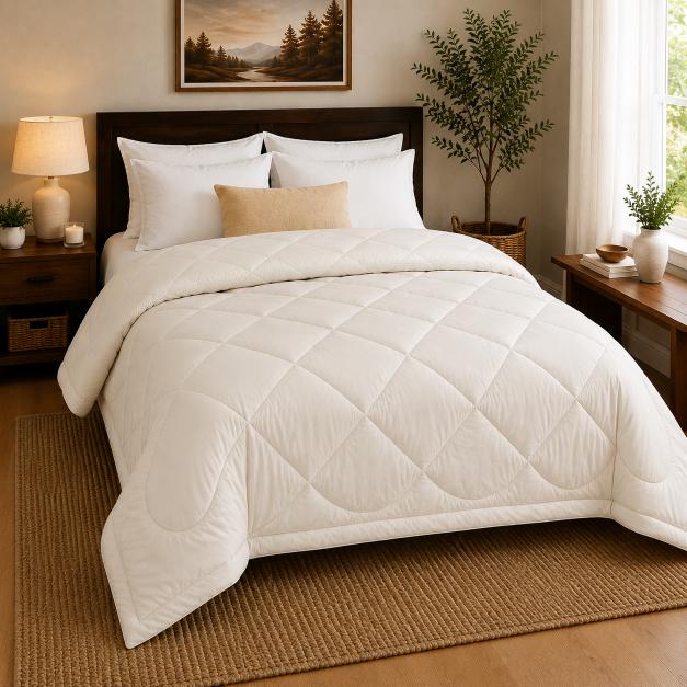 Premium Double Bed Reversible Light Weight Comforter - Mud Brown