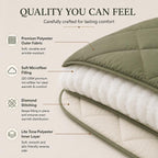 Premium Double Bed Reversible Light Weight Comforter - Olive Green