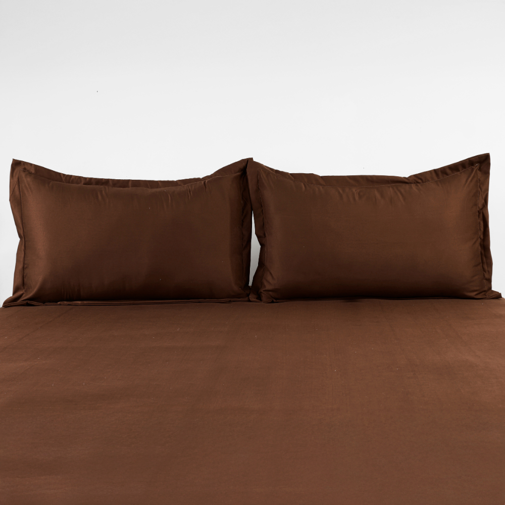 Premium Flat Bedsheet Set with Pillow Covers – Caramel