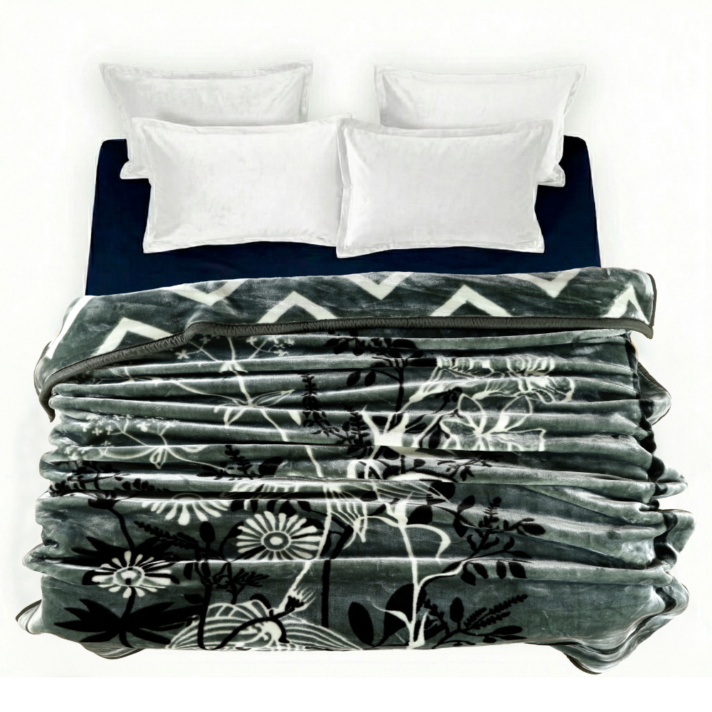 Tulip Heavy Winter Season Double Bed Reversible Blanket  - Ambrose Grey