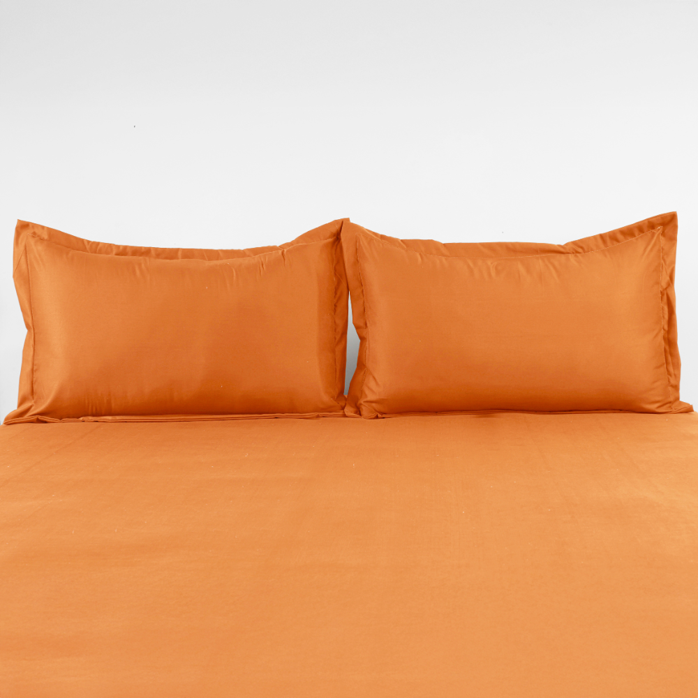 Premium Flat Bedsheet Set with Pillow Covers – Mustard
