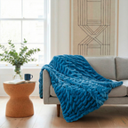 Rabbit Faux Fur Blanket – Limited American Edition - Sapphire
