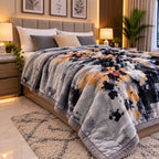 Laguna Printed Double Bed Double Layer 4.5kg Blanket - Grey