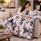 Laguna Printed Double Bed Double Layer 4.5kg Blanket - Silver