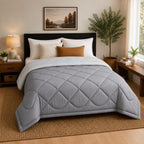 Premium Double Bed Reversible Light Weight Comforter - Ash Grey
