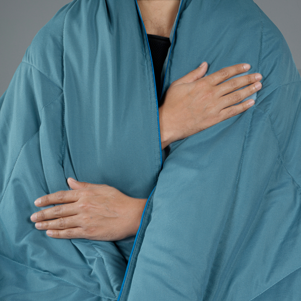 Premium Double Bed Reversible Comforter - Blue