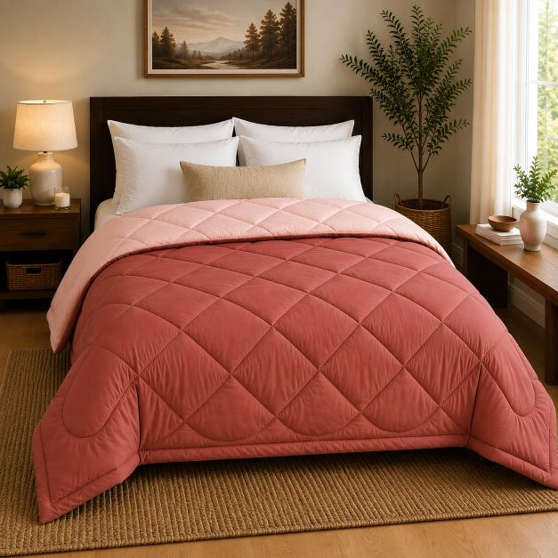 Premium Double Bed Reversible Light Weight Comforter - Mehroon