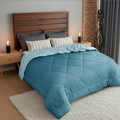 Premium Double Bed Reversible Comforter - Blue