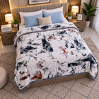 Laguna Printed Double Bed Double Layer 4.5kg Blanket - Silver
