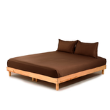 Premium Flat Bedsheet Set with Pillow Covers – Caramel