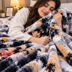 Laguna Printed Double Bed Double Layer 4.5kg Blanket - Grey