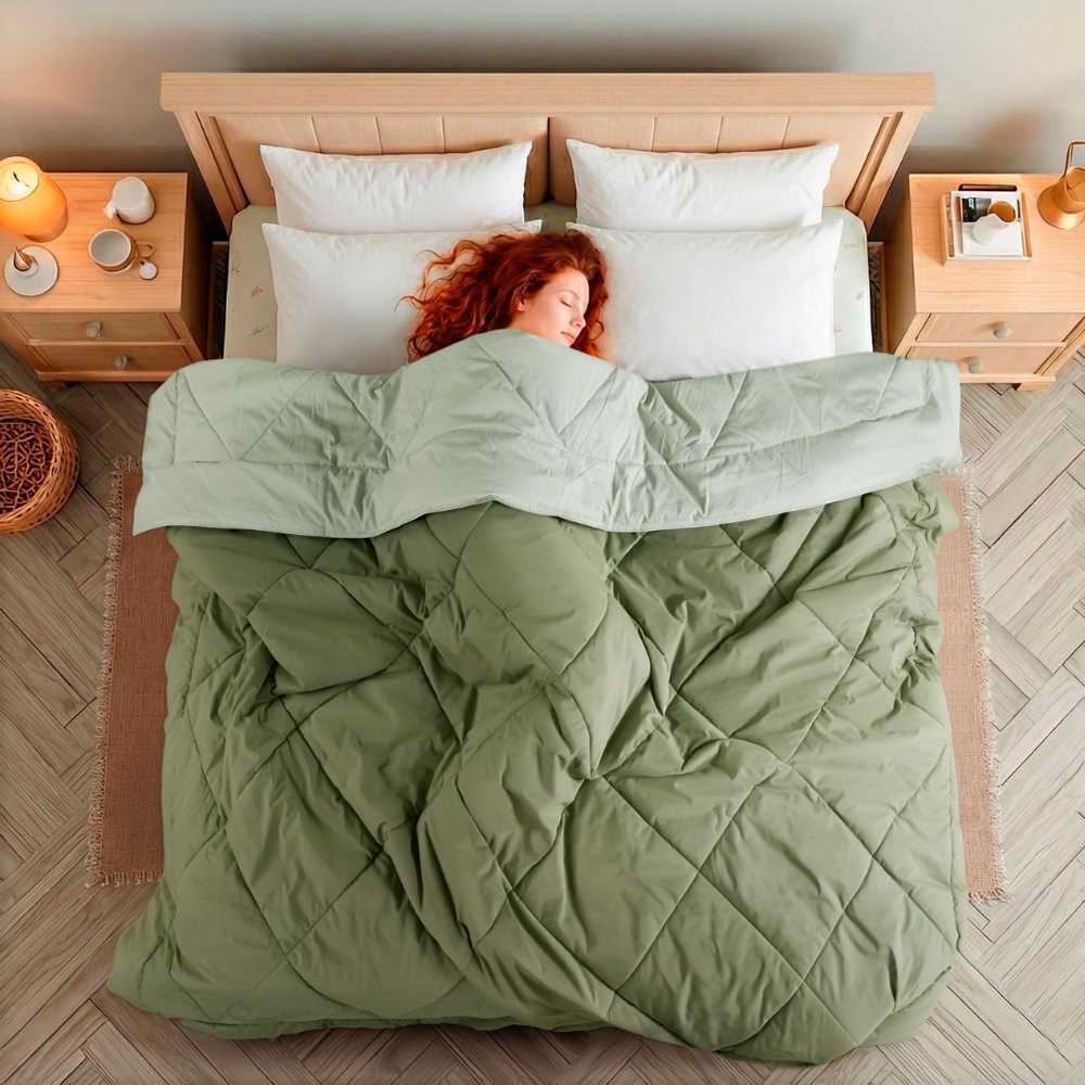 Premium Double Bed Reversible Comforter - Avacado