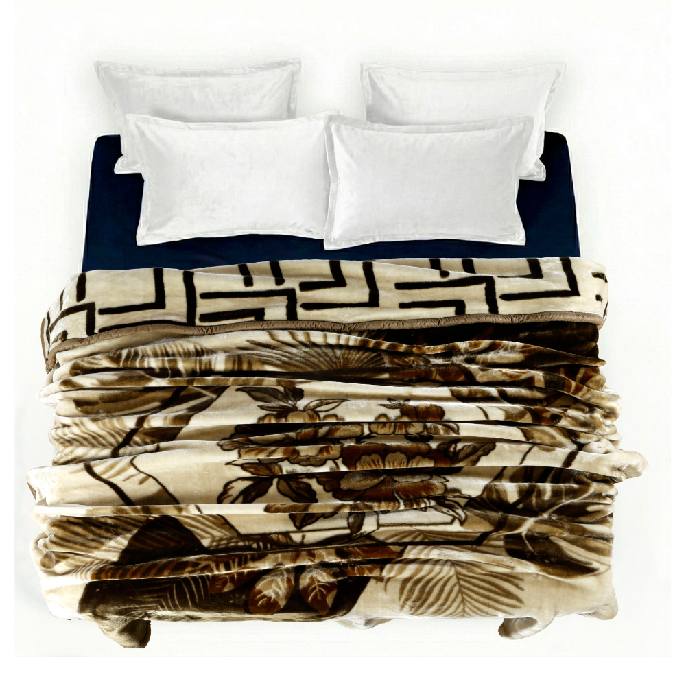 Tulip Heavy Winter Season Double Bed Reversible Blanket  - Ambrose Green