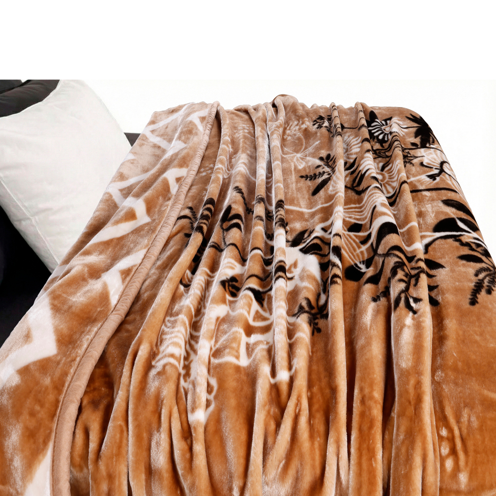 Tulip Heavy Winter Season Double Bed Reversible Blanket  - Ambrose Beige