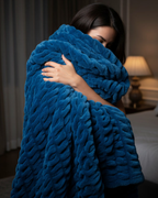 Rabbit Faux Fur Blanket – Limited American Edition - Sapphire