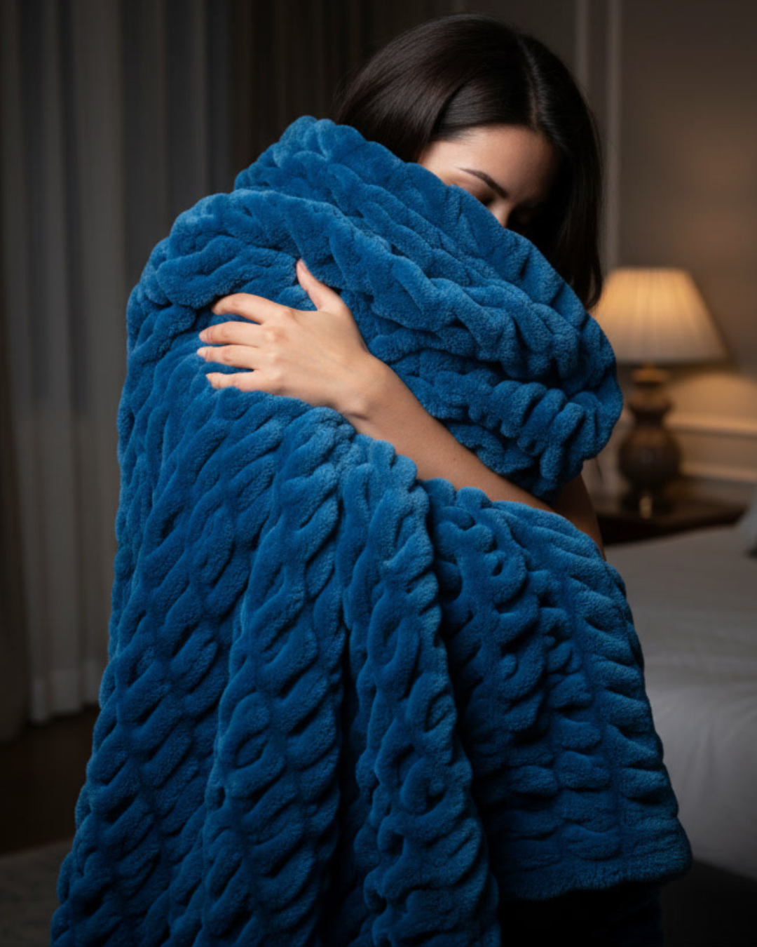 Rabbit Faux Fur Blanket – Limited American Edition - Sapphire