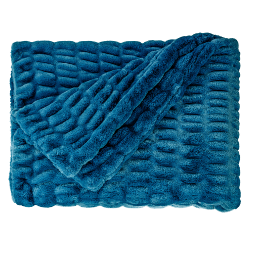 Rabbit Faux Fur Blanket – Limited American Edition - Sapphire