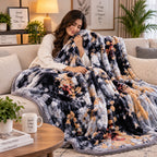 Laguna Printed Double Bed Double Layer 4.5kg Blanket - Grey