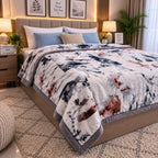 Laguna Printed Double Bed Double Layer 4.5kg Blanket - Silver
