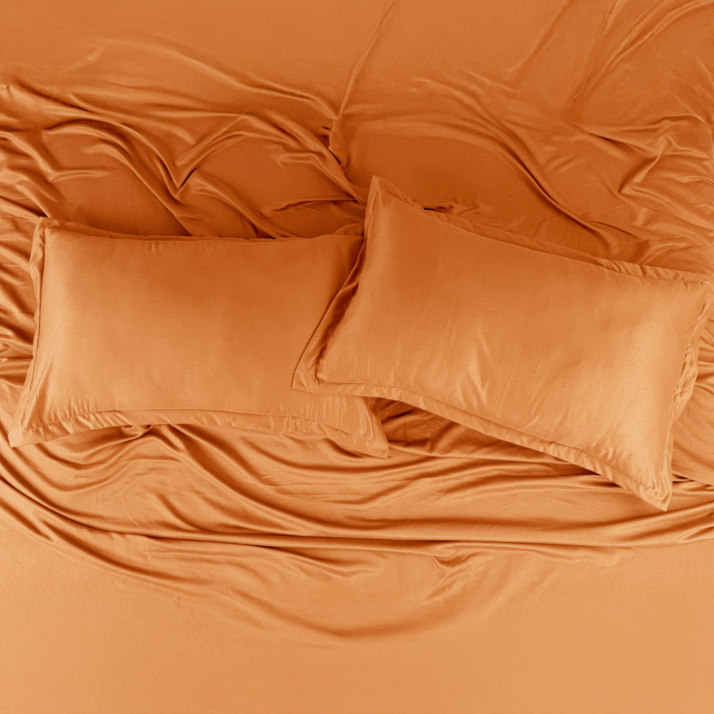 Premium Flat Bedsheet Set with Pillow Covers – Mustard