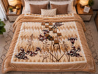 Laguna Printed Double Bed Double Layer 4.5kg Blanket - Beige