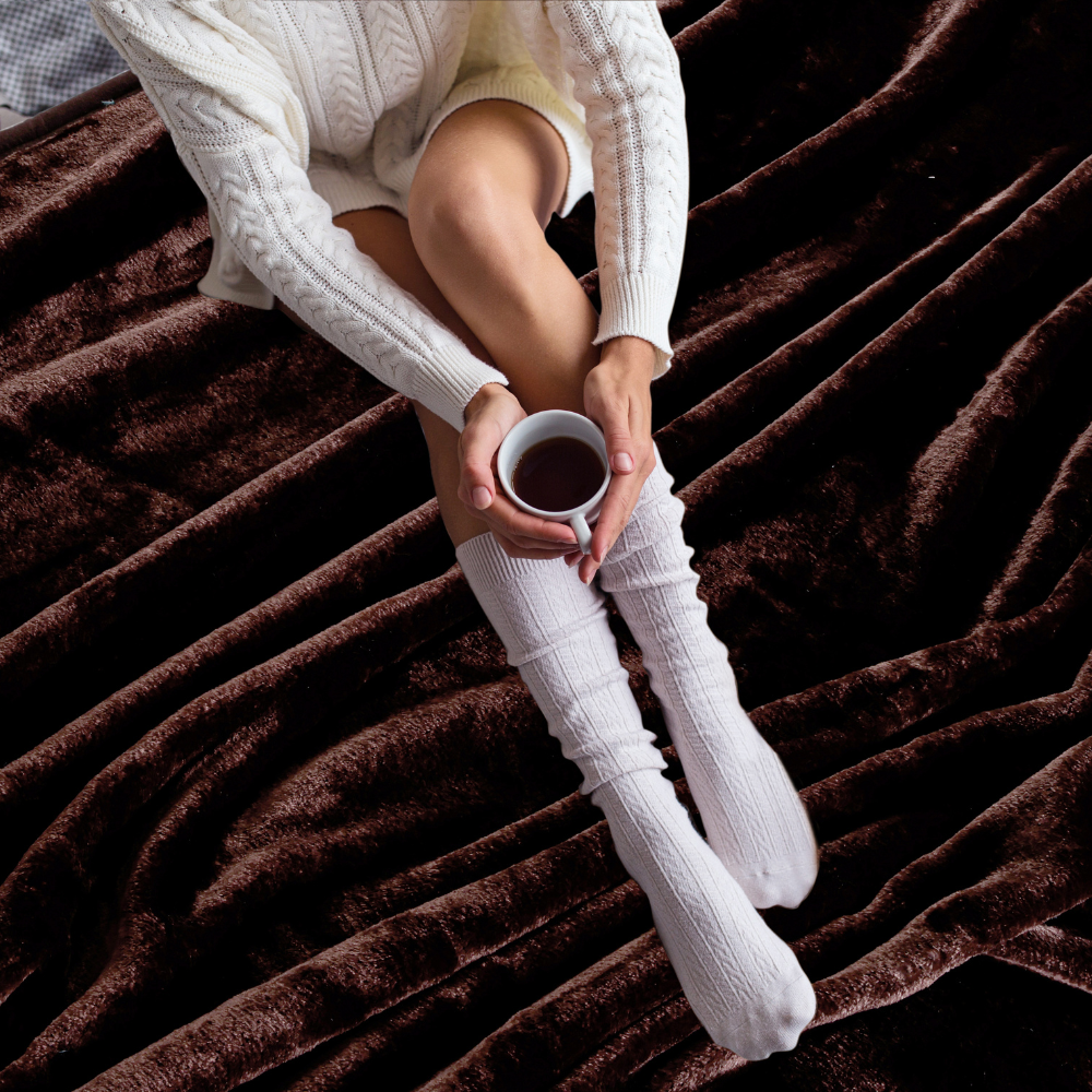 Chocolate Shade  - Premium Double Bed All Season Blanket