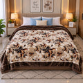 Laguna Printed Double Bed Double Layer 4.5kg Blanket - Walnut