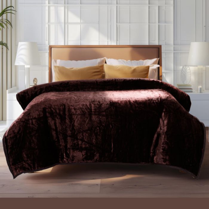 Mocha Brown - Dual Season Premium Double Bed Blanket