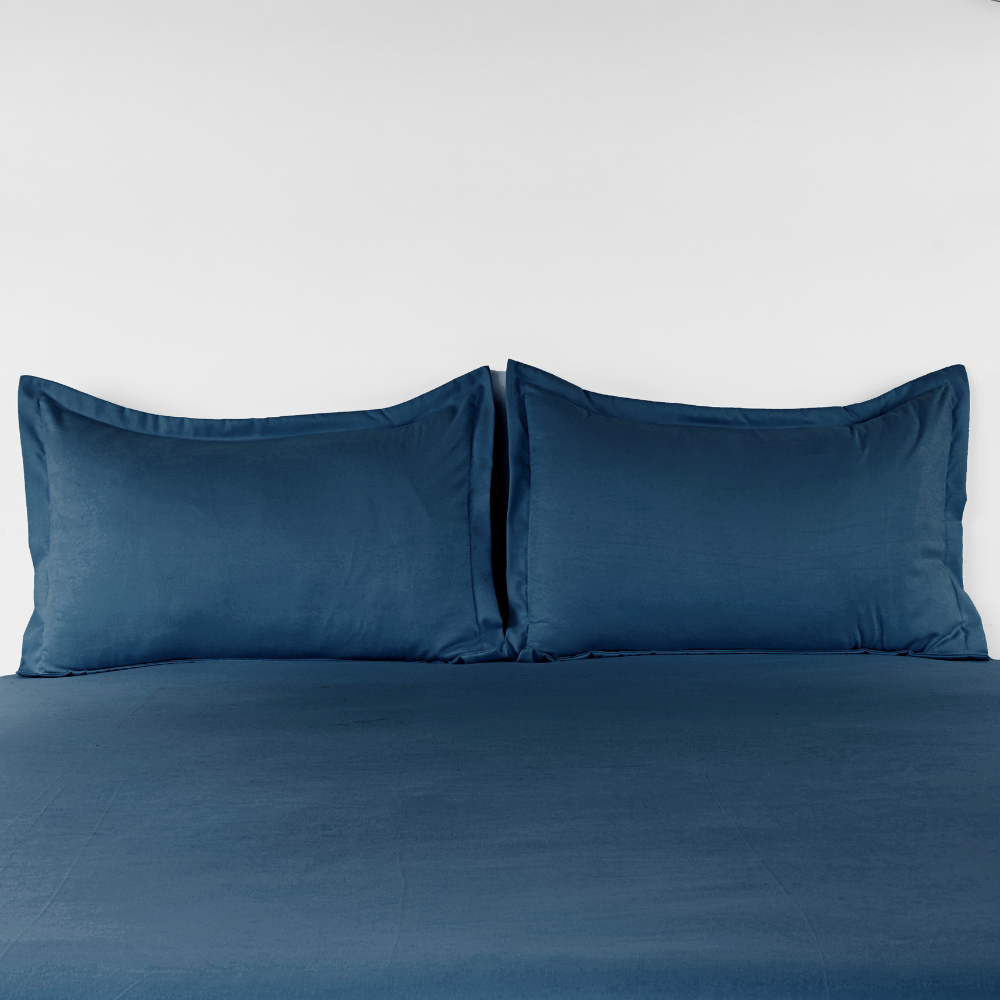 Premium Flat Bedsheet Set with Pillow Covers – Navy