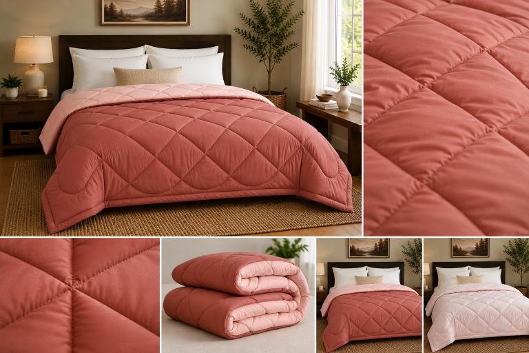 Premium Double Bed Reversible Light Weight Comforter - Mehroon