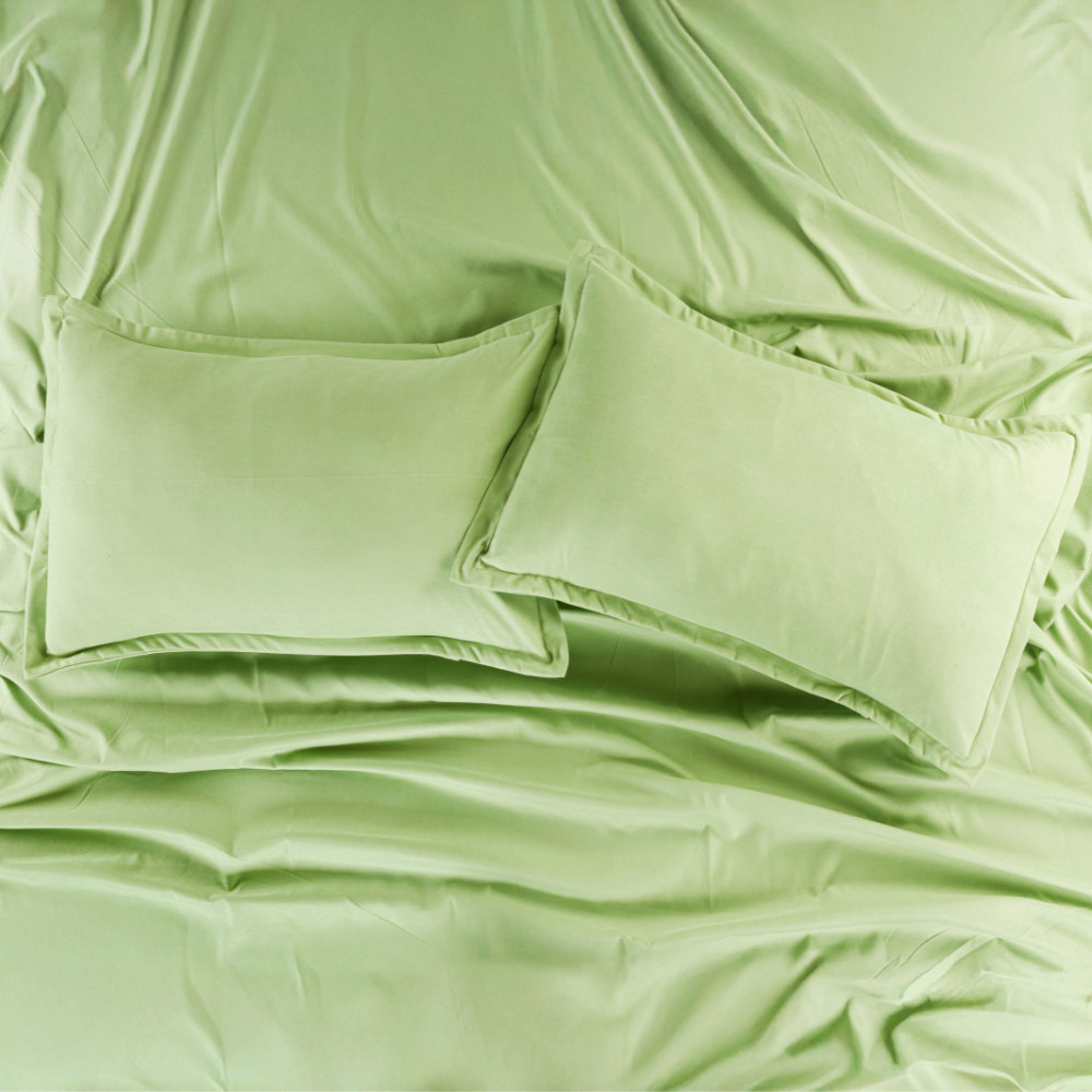 Premium Flat Bedsheet Set with Pillow Covers – Green
