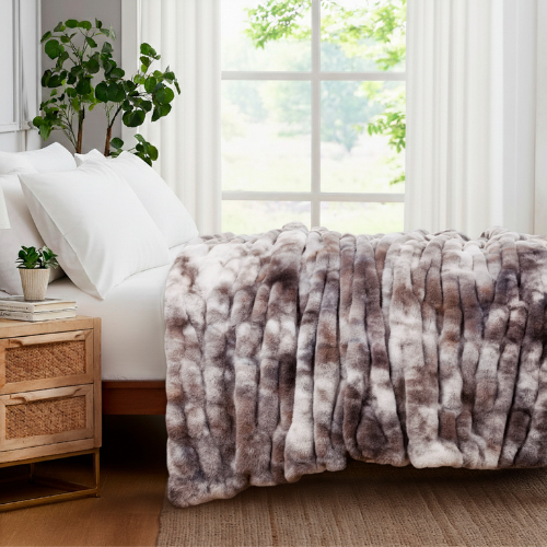 Rabbit Faux Fur Blanket – Limited American Edition - Walnut