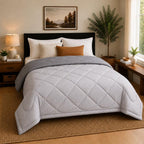 Premium Double Bed Reversible Light Weight Comforter - Ash Grey